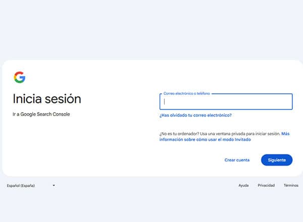 screenshot Google Search Console