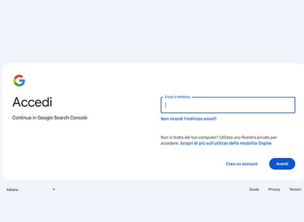 screenshot Google Search Console